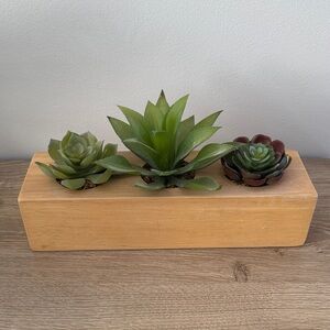 Target Project 62 Wooden Planter with Artificial Succulents